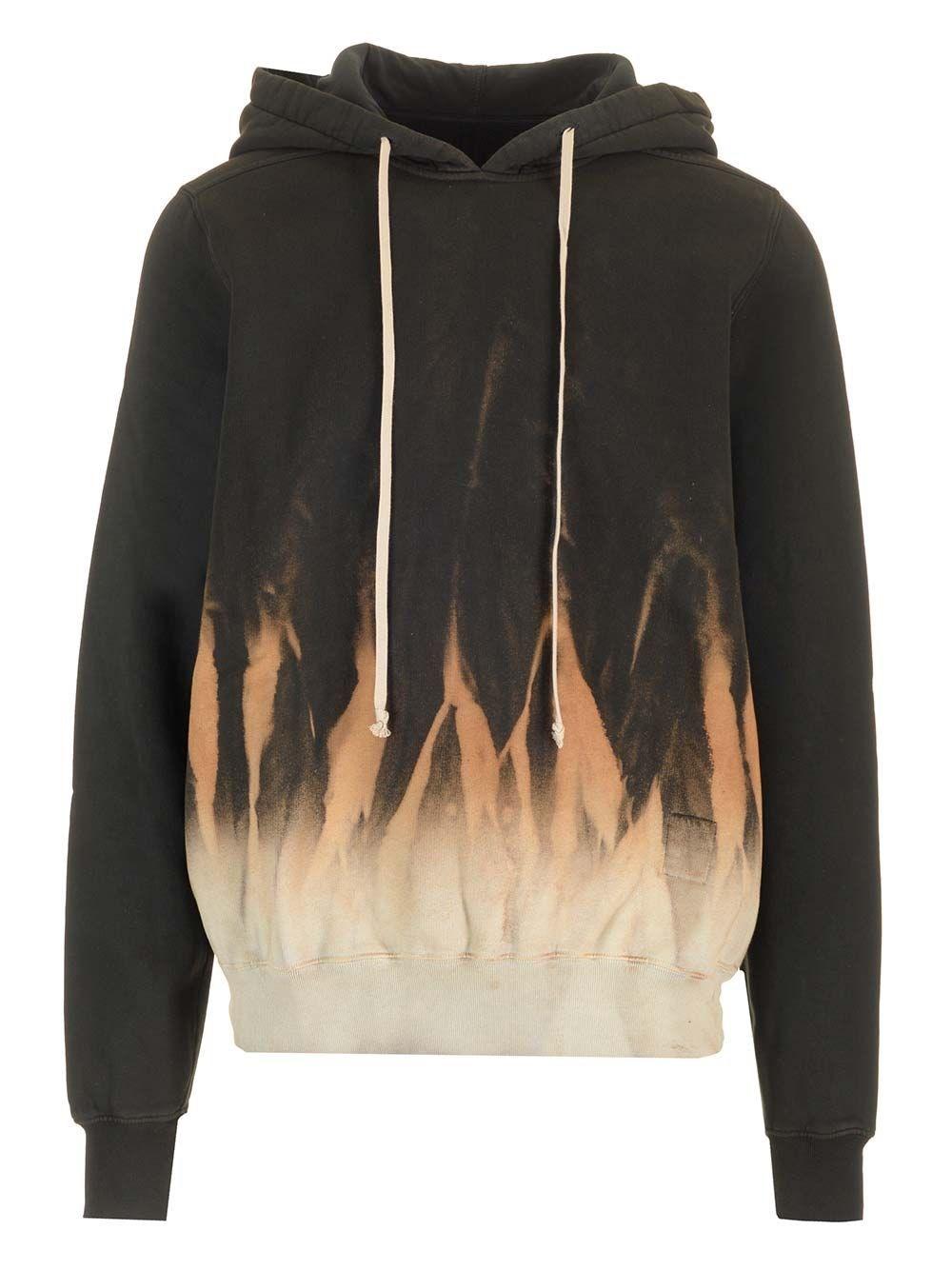 Al Duca D'Aosta Rick Owens Drkshdw FELPA OVERSIZE CON CAPPUCCIO SUN FLAME