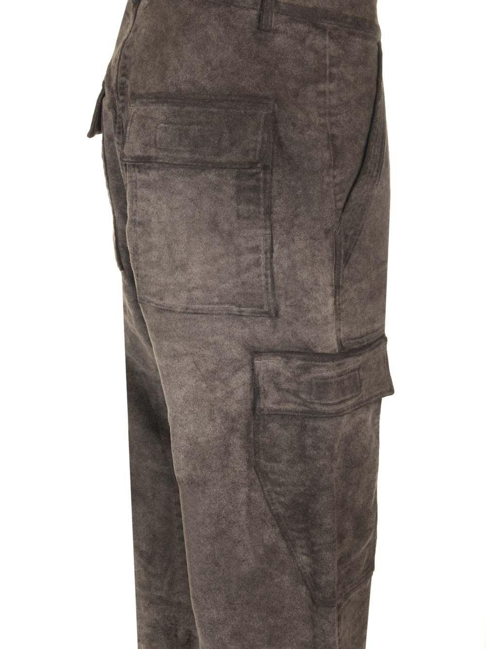 Al Duca D'Aosta Rick Owens Drkshdw PANTALONI CARGO IN COTONE FUSTAGNO TINTO IN CAPO POLVERE