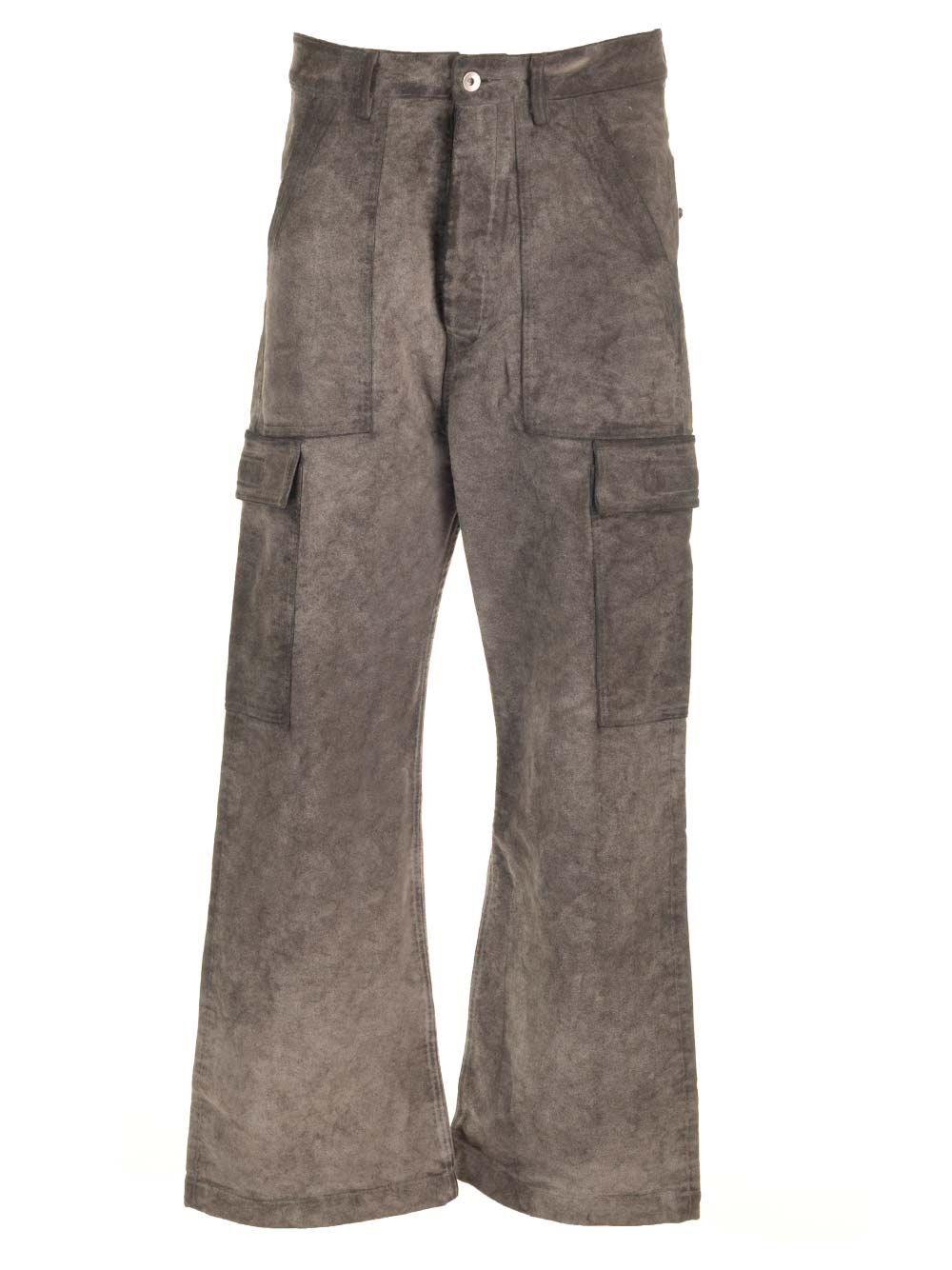Al Duca D'Aosta Rick Owens Drkshdw PANTALONI CARGO IN COTONE FUSTAGNO TINTO IN CAPO POLVERE