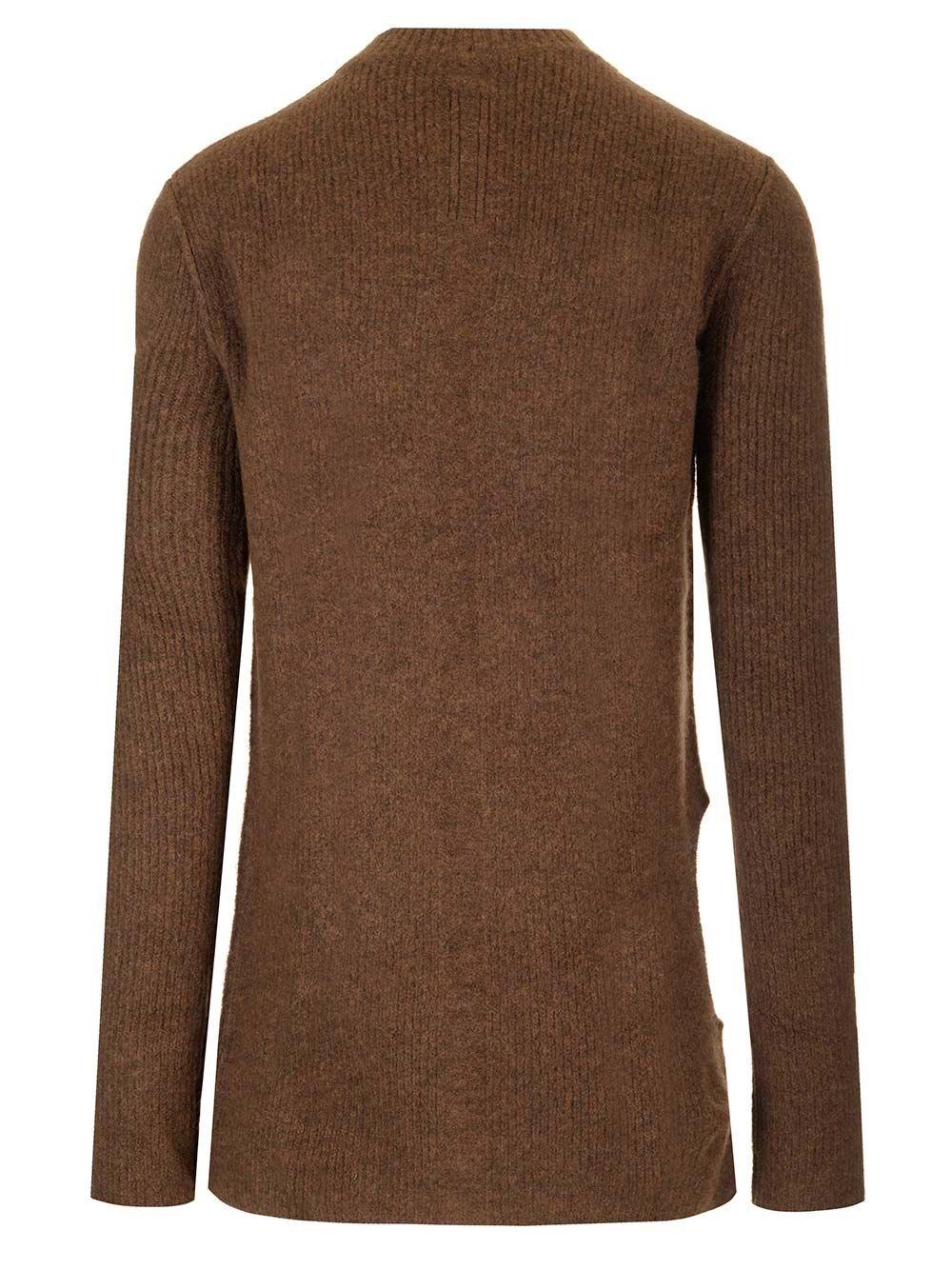 Al Duca D'Aosta Rick Owens Maglia In Alpaca SUBHUMAN LONG SLEEVE ALPACA KNIT WITH HOLE