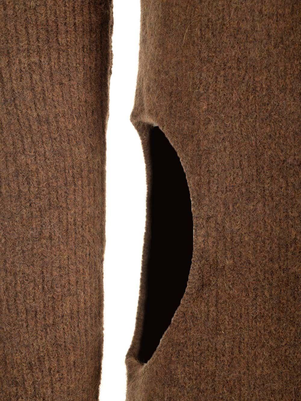 Al Duca D'Aosta Rick Owens Maglia In Alpaca SUBHUMAN LONG SLEEVE ALPACA KNIT WITH HOLE