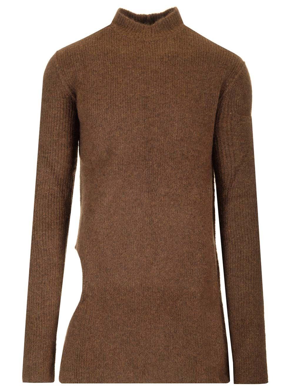 Al Duca D'Aosta Rick Owens Maglia in alpaca SUBHUMAN LONG SLEEVE ALPACA KNIT WITH HOLE