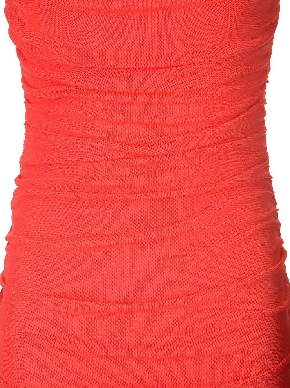 Al Duca D'Aosta Rotate Abito Midi Rosso Con Arricciature