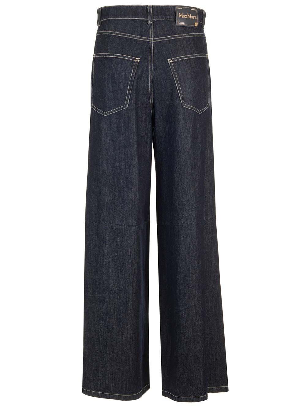 Al Duca D'Aosta 's Max Mara Pantalone "Priamo" Wide Leg In Denim