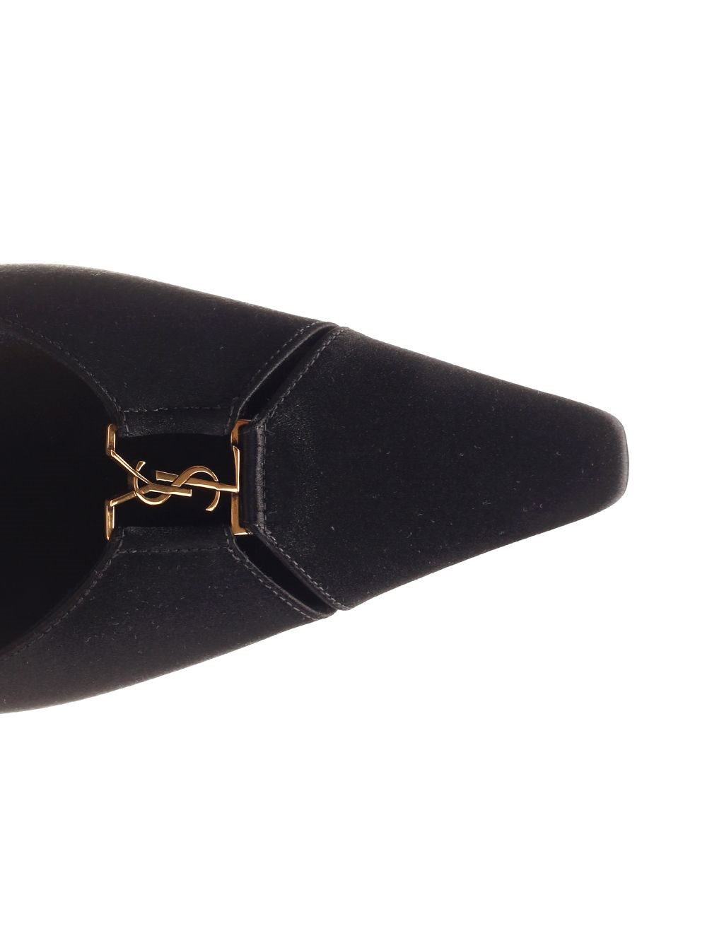 Al Duca D'Aosta Saint Laurent Ballerine Aperte Sul Retro"BABYLONE" In Crêpe Satin