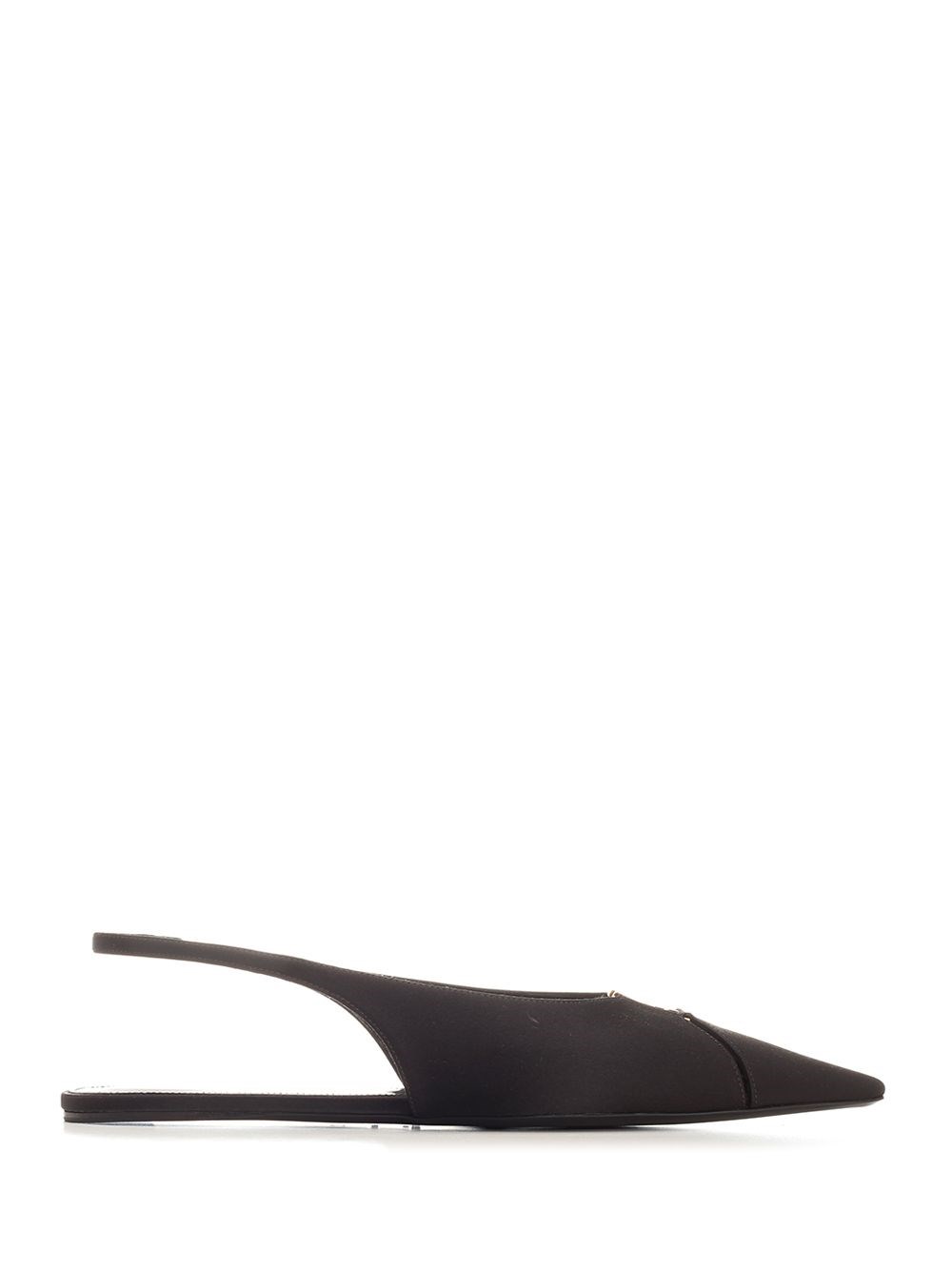 Al Duca D'Aosta Saint Laurent Ballerine aperte sul retro"BABYLONE" in crêpe satin