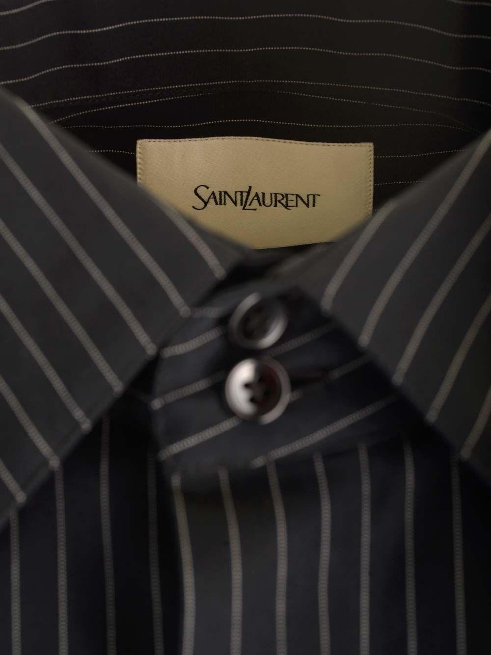 Al Duca D'Aosta Saint Laurent Camicia Cassandre A Righe In Popeline Di Cotone