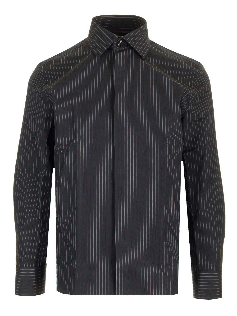 Al Duca D'Aosta Saint Laurent Camicia Cassandre a righe in popeline di cotone