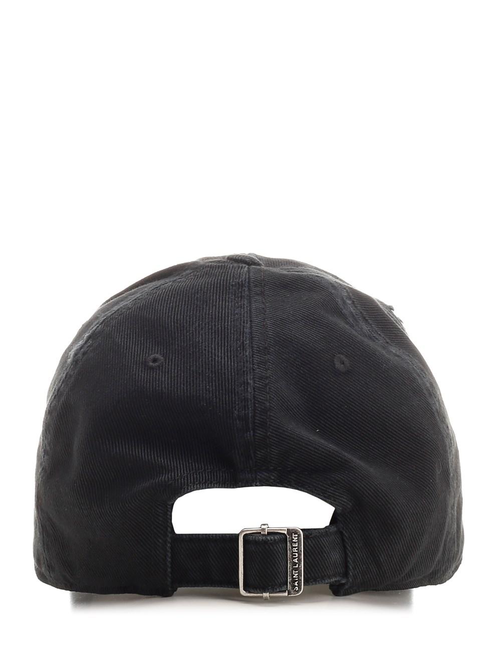 Al Duca D'Aosta Saint Laurent Cappellino "Cassandre" In Denim Slavato