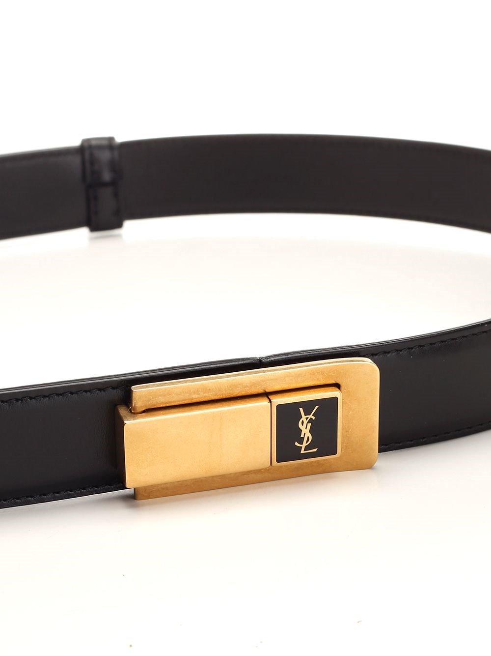 Al Duca D'Aosta Saint Laurent Cintura Con Fibbia Charniere In Pelle Liscia