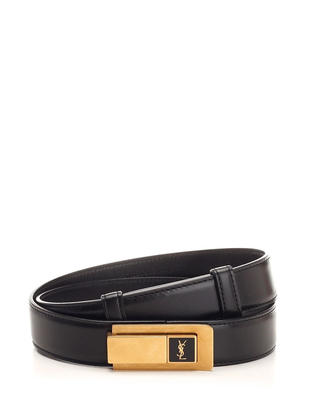 Al Duca D'Aosta Saint Laurent Cintura con fibbia Charniere in pelle liscia