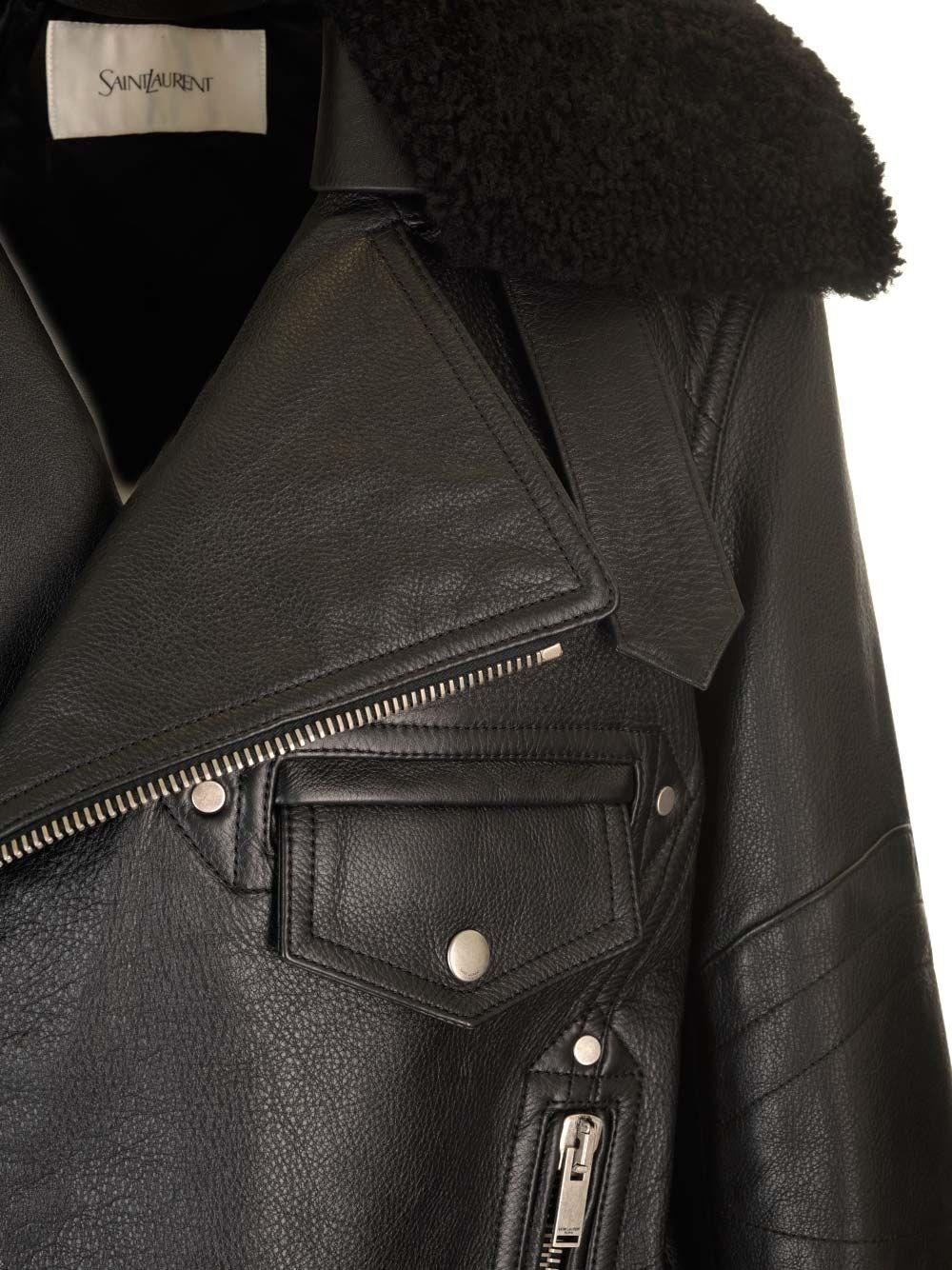 Al Duca D'Aosta Saint Laurent Giacca Biker In Pelle