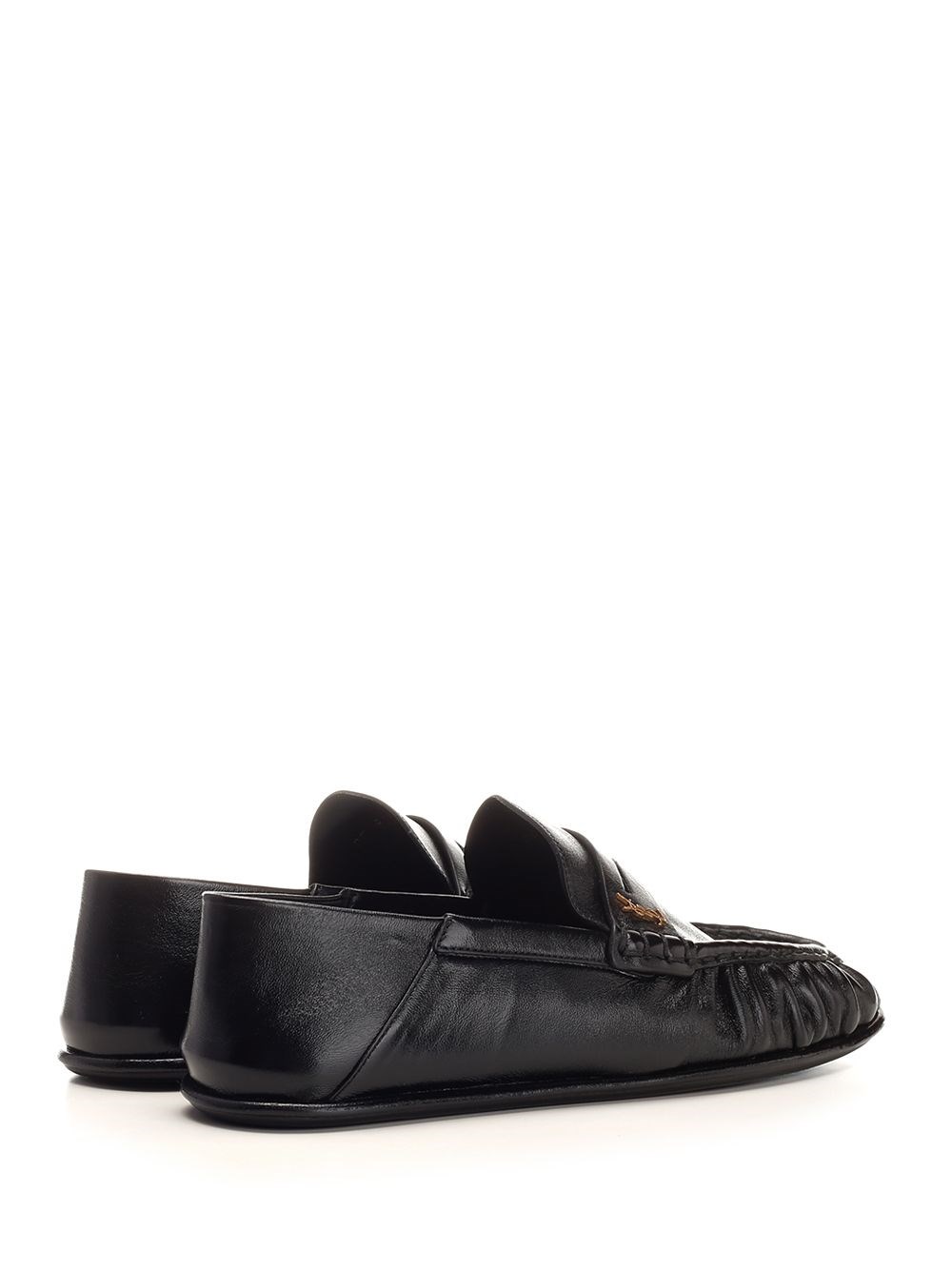 Al Duca D'Aosta Saint Laurent Mocassini LE LOAFER In Pelle Stropicciata Lucida