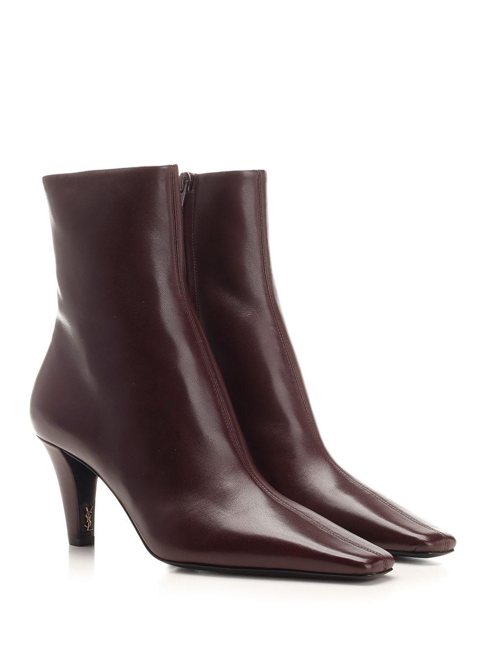 Al Duca D'Aosta Saint Laurent Stivaletti "Jill" In Pelle Liscia