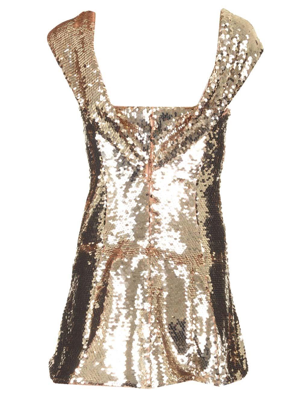 Al Duca D'Aosta Self-portrait Abito In Paillettes Oro