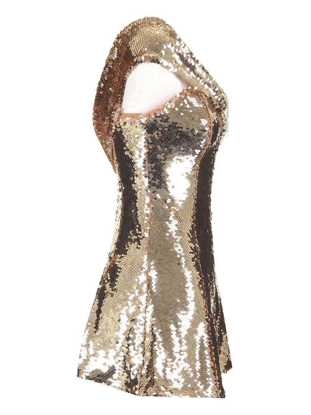 Al Duca D'Aosta Self-portrait Abito In Paillettes Oro