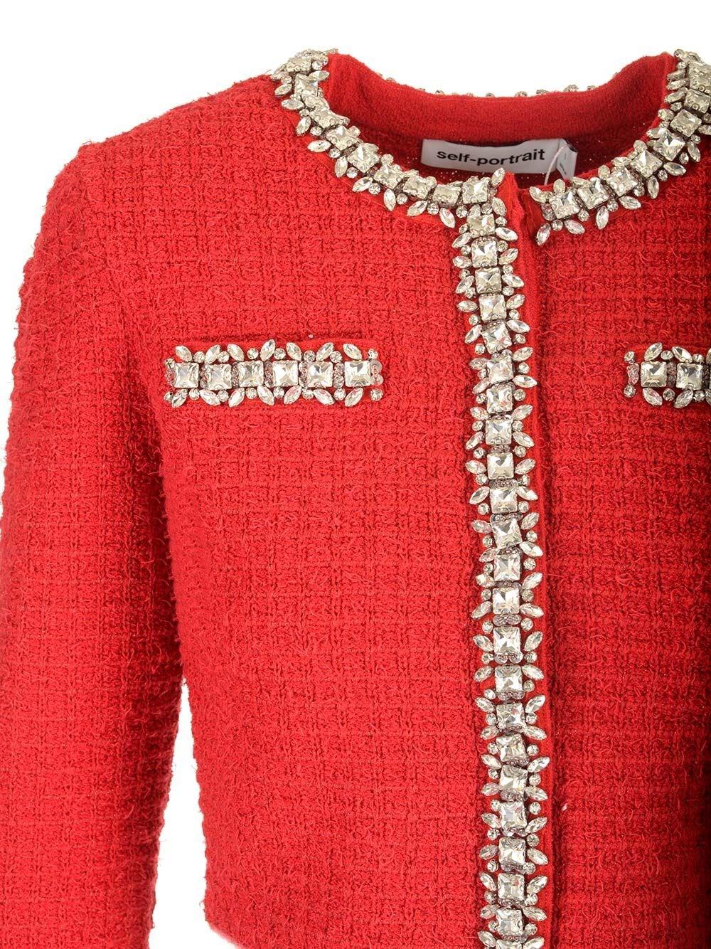 Al Duca D'Aosta Self-portrait Cardigan In Maglia A Nido D'ape