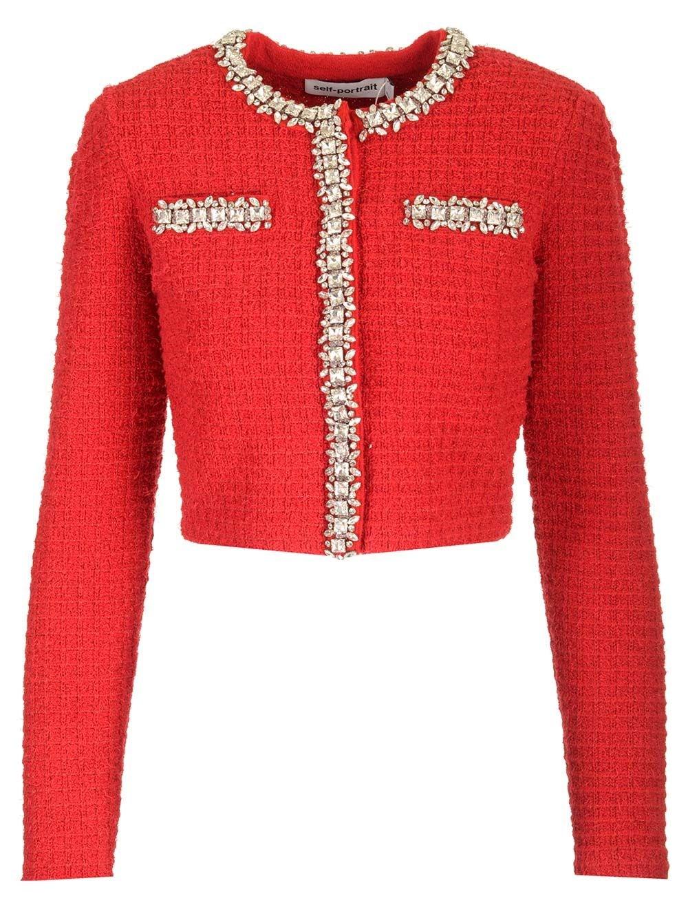 Al Duca D'Aosta Self-portrait Cardigan in maglia a nido d'ape