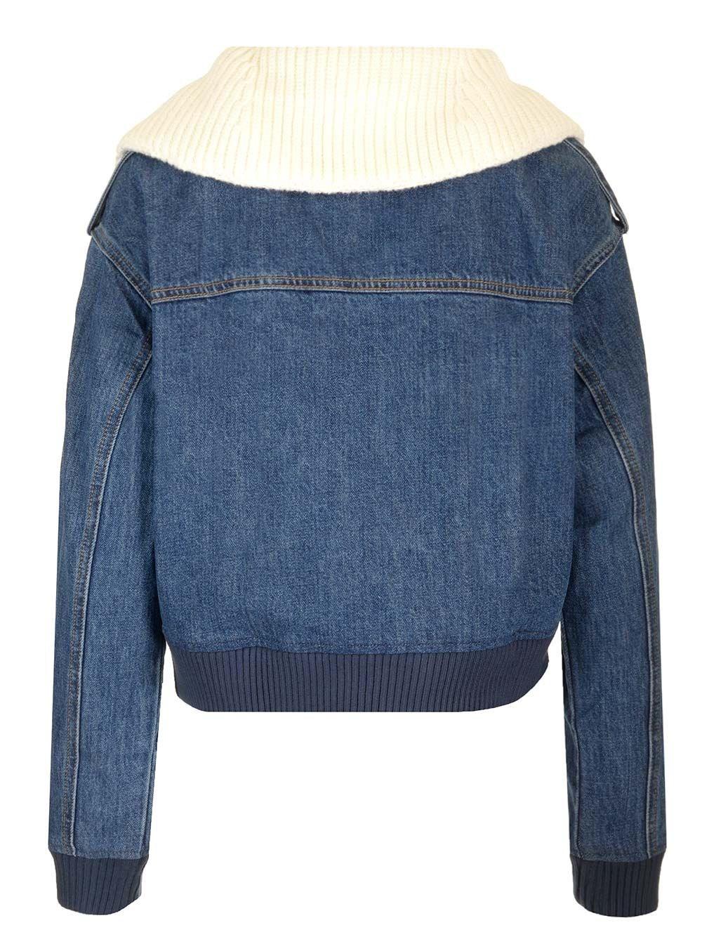 Al Duca D'Aosta Self-portrait Giacca Jeans Collo In Maglia