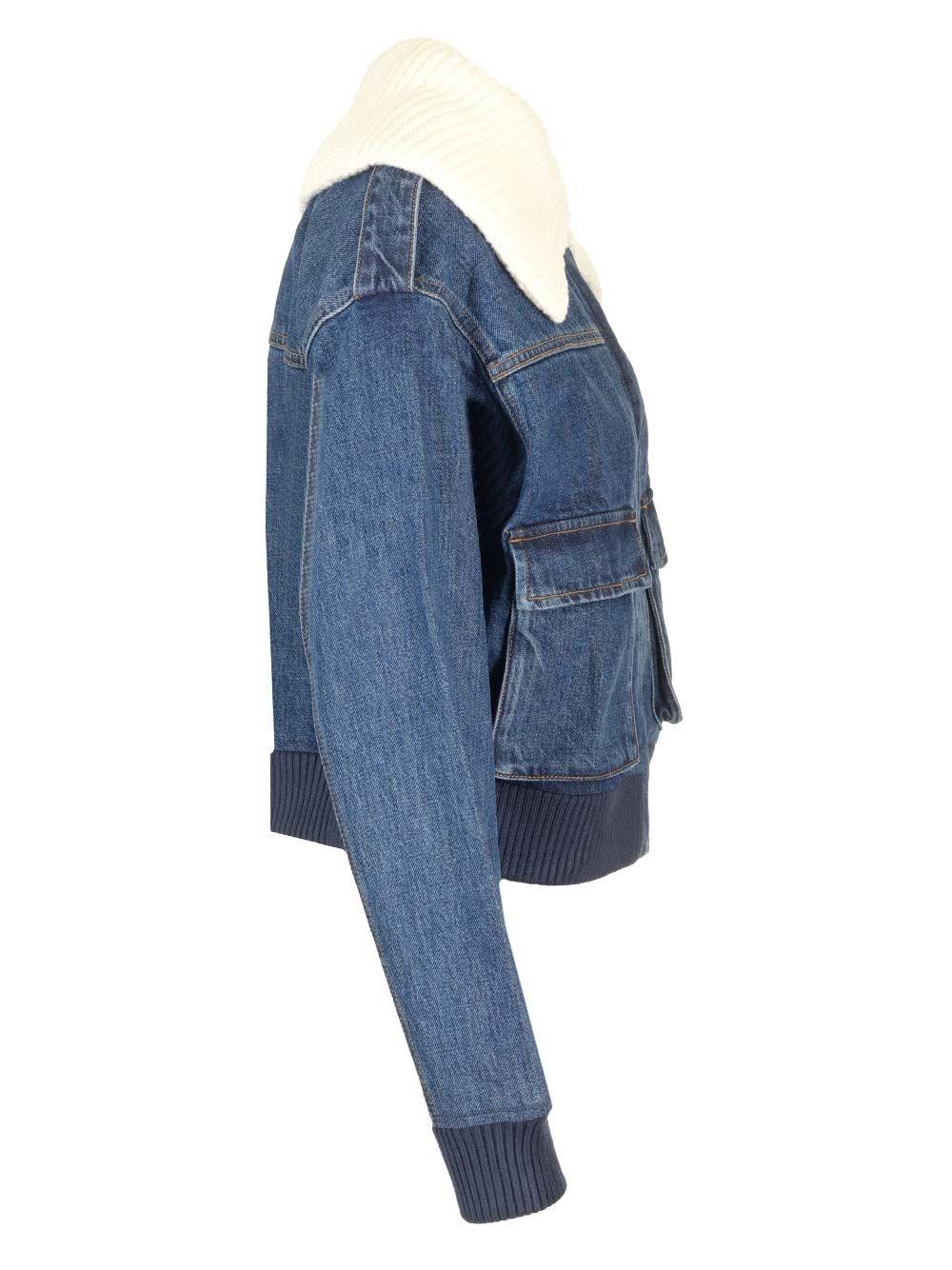 Al Duca D'Aosta Self-portrait Giacca Jeans Collo In Maglia