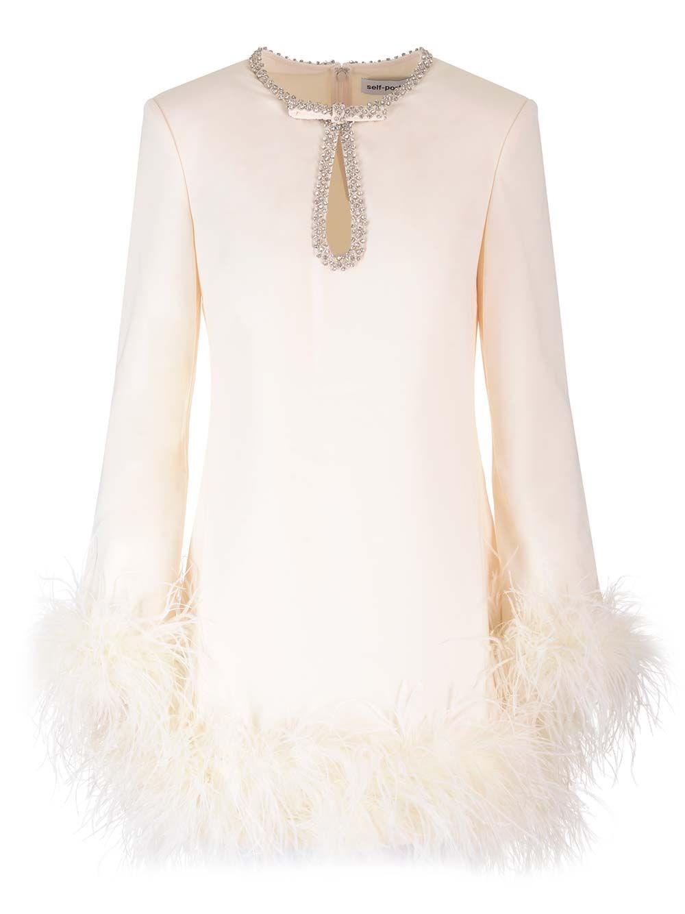 Al Duca D'Aosta Self-portrait Mini abito in crepe panna