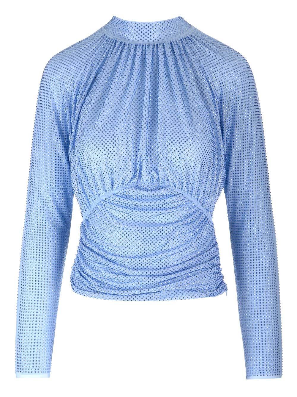 Al Duca D'Aosta Self-portrait Top in rete con strass