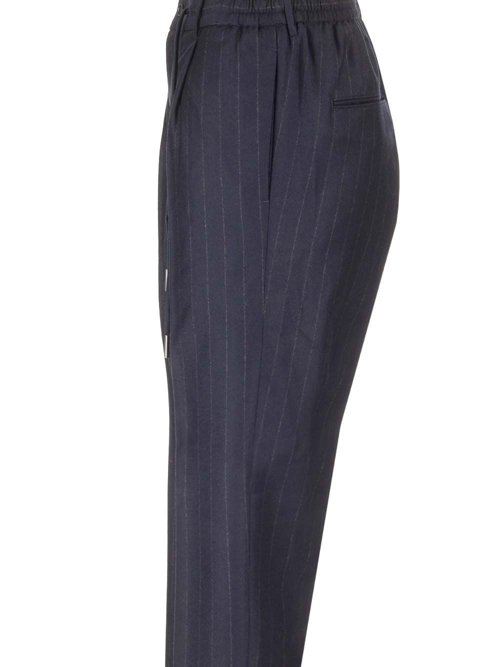 Al Duca D'Aosta Tagliatore PANTALONE GESSATO MODELLO ICOMAN COULISSE FLANELLA