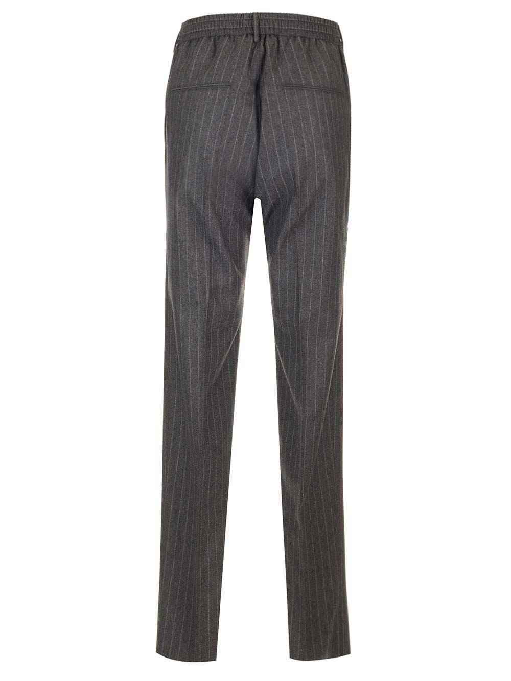 Al Duca D'Aosta Tagliatore PANTALONE GESSATO MODELLO ICOMAN COULISSE FLANELLA