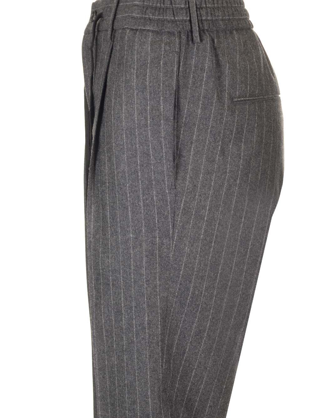 Al Duca D'Aosta Tagliatore PANTALONE GESSATO MODELLO ICOMAN COULISSE FLANELLA