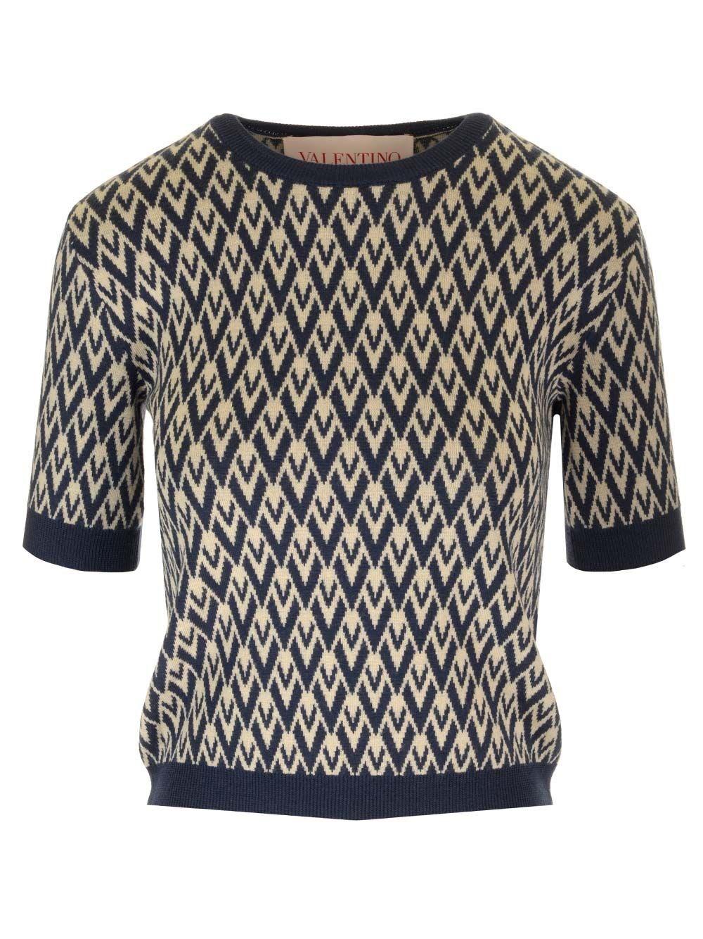 Al Duca D'Aosta Valentino Garavani Top in lana "Toute la V"