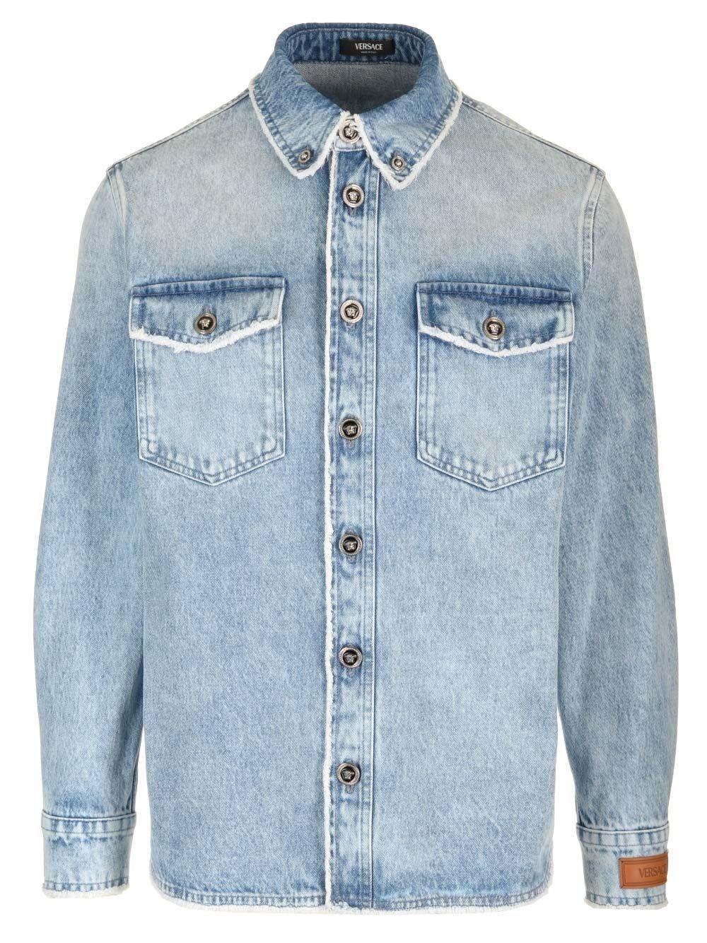 Al Duca D'Aosta Versace Camicia in denim stone washed