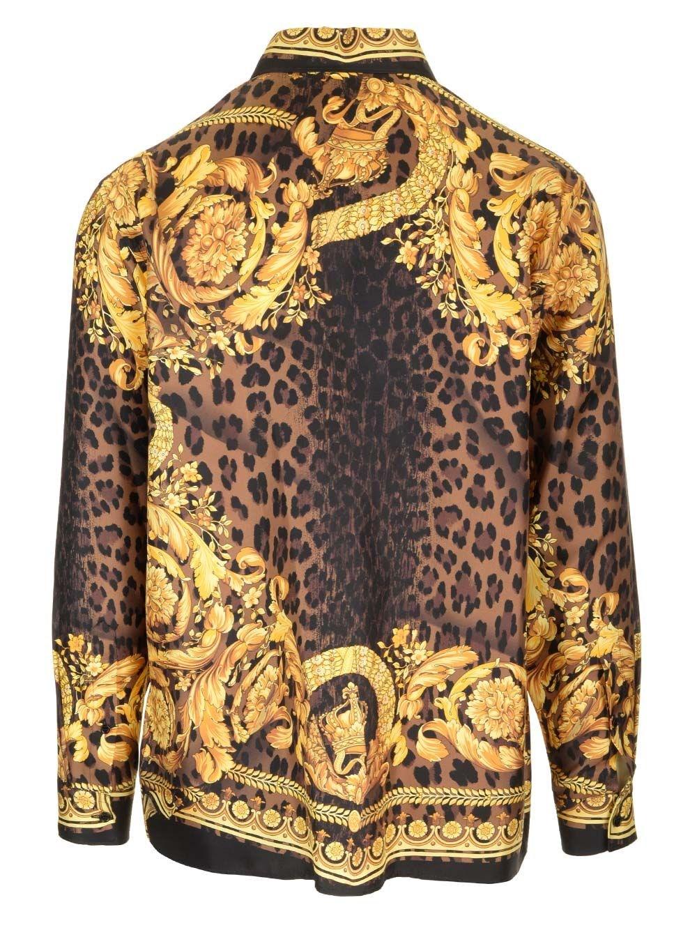 Al Duca D'Aosta Versace Camicia In Seta Wild Barocco Illusion