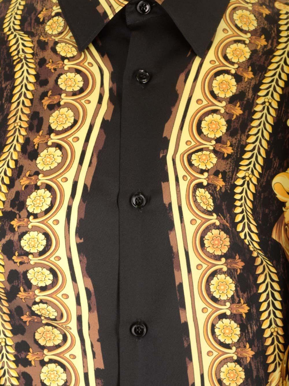 Al Duca D'Aosta Versace Camicia In Seta Wild Barocco Illusion