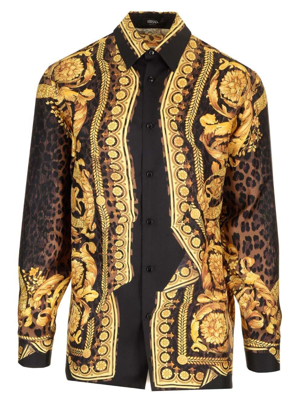 Al Duca D'Aosta Versace Camicia in seta Wild Barocco Illusion