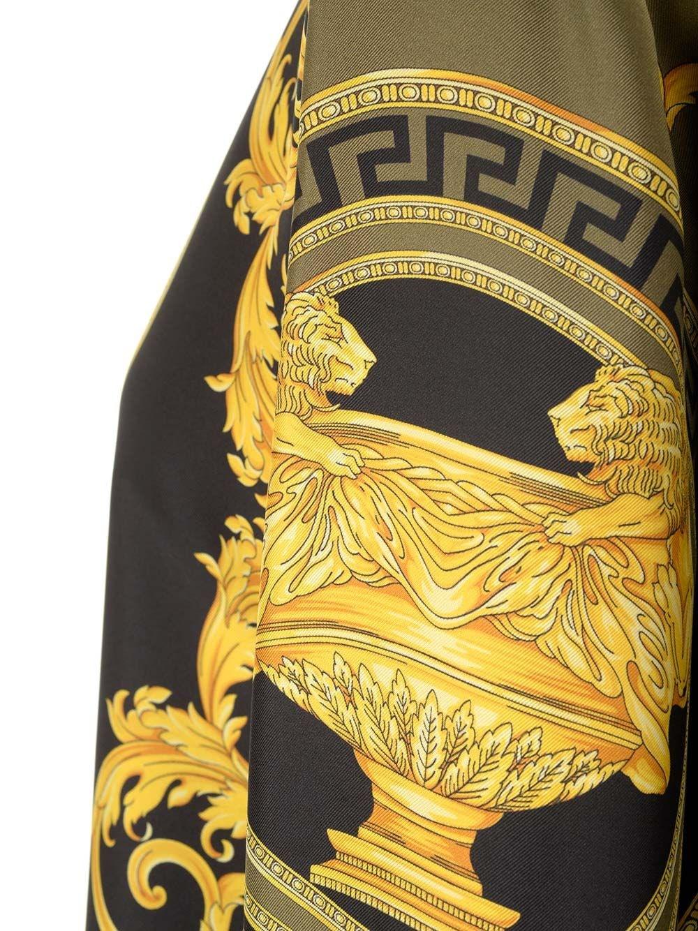 Al Duca D'Aosta Versace Camicia In Twill Di Seta "Barocco"