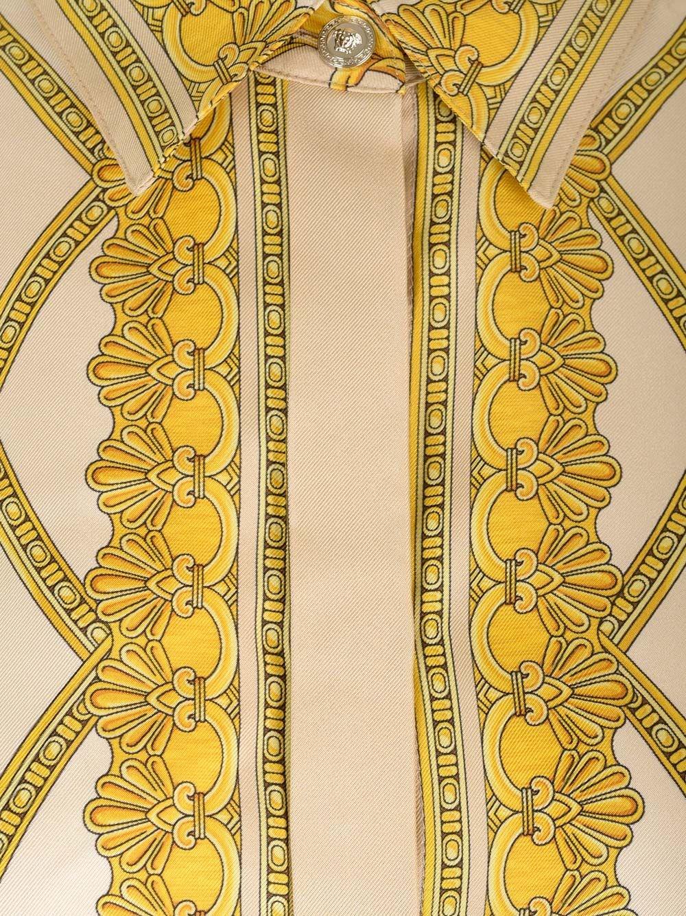 Al Duca D'Aosta Versace Camicia In Twill Di Seta "Barocco"