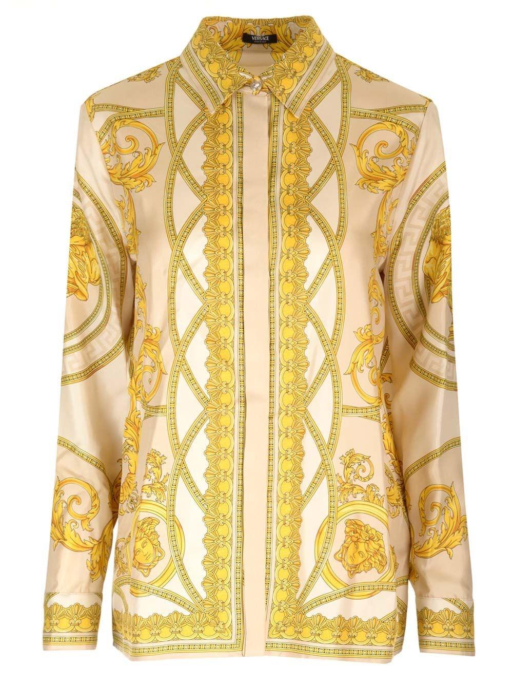 Al Duca D'Aosta Versace Camicia in twill di seta "Barocco"