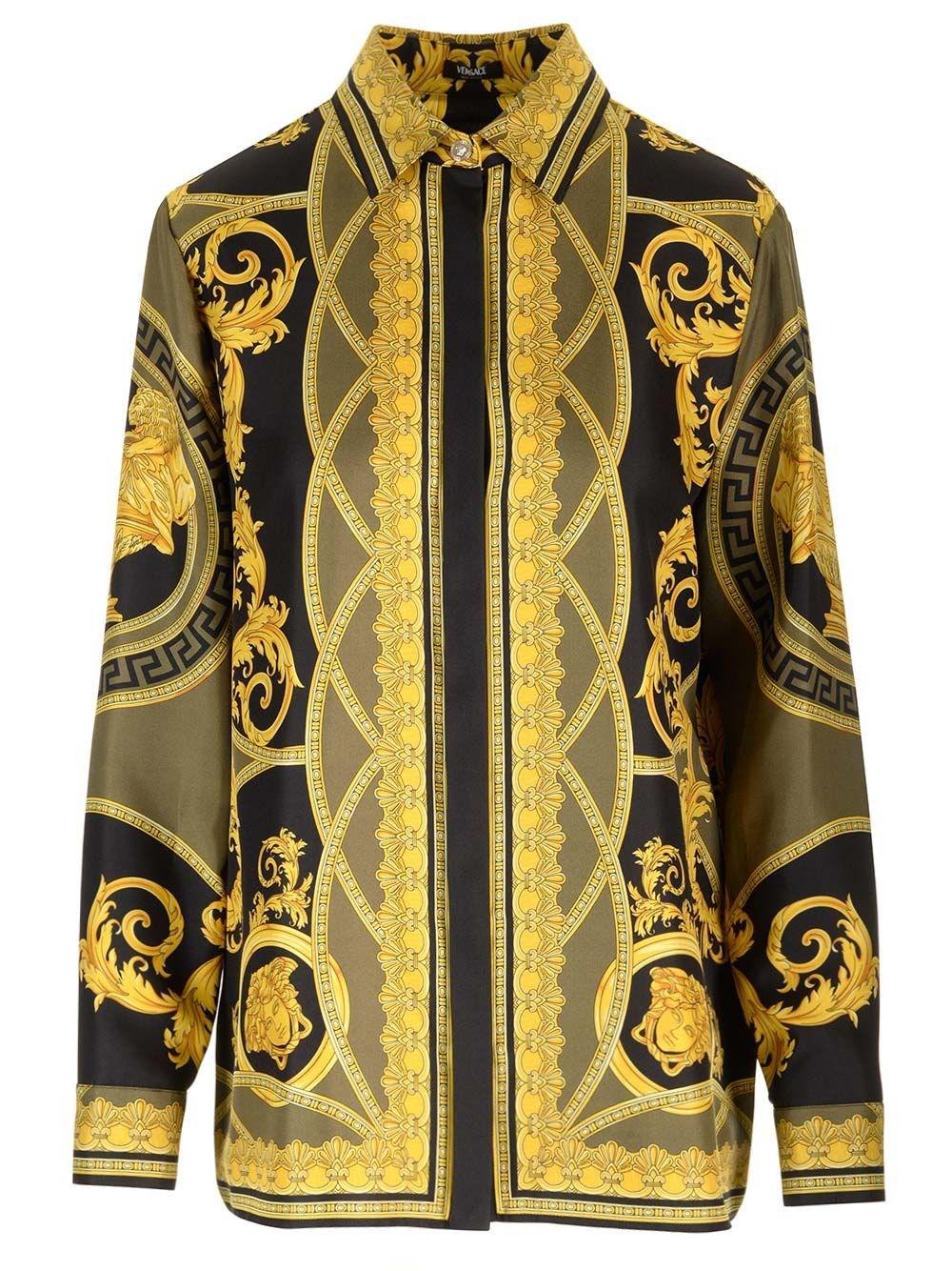 Al Duca D'Aosta Versace Camicia in twill di seta "Barocco"