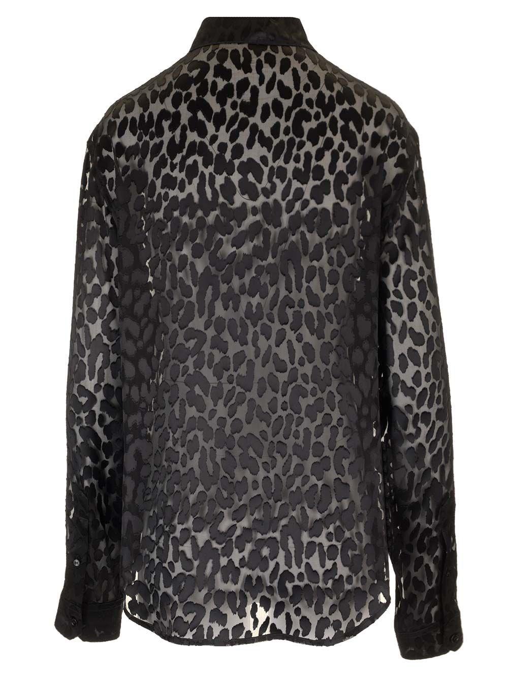 Al Duca D'Aosta Versace Camicia Jacquard Di Raso Leopard
