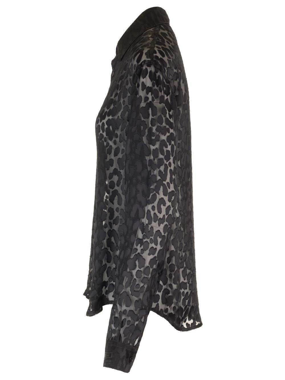 Al Duca D'Aosta Versace Camicia Jacquard Di Raso Leopard