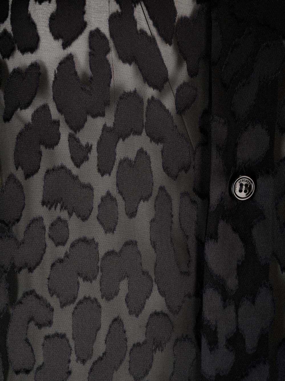 Al Duca D'Aosta Versace Camicia Jacquard Di Raso Leopard