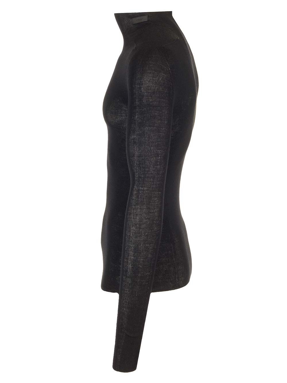 Al Duca D'Aosta Versace Top In Maglia Di Lana Merino A Coste Aderente