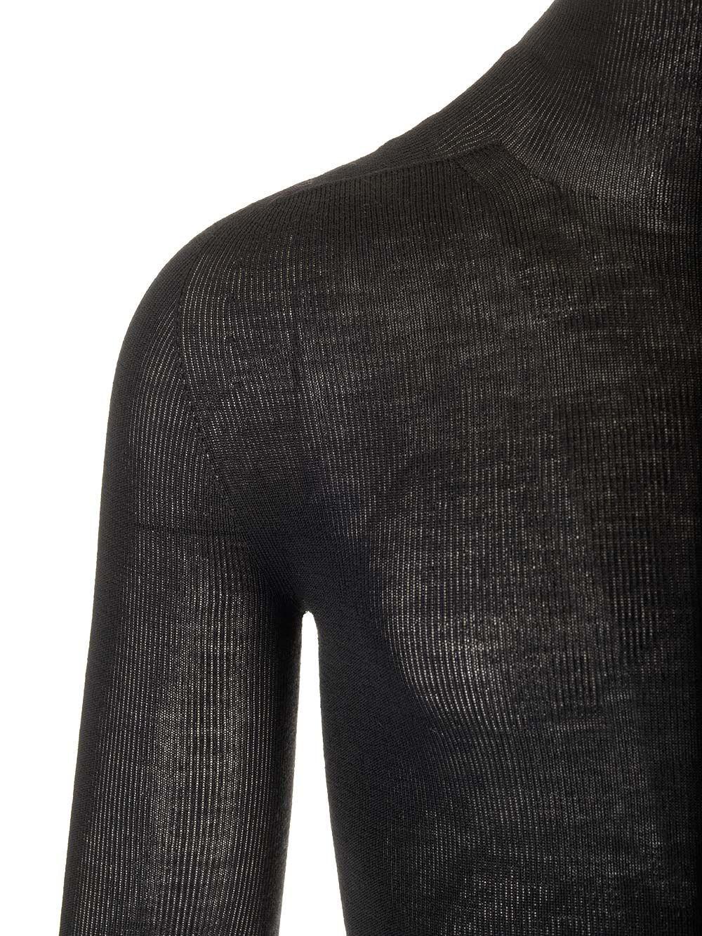 Al Duca D'Aosta Versace Top In Maglia Di Lana Merino A Coste Aderente