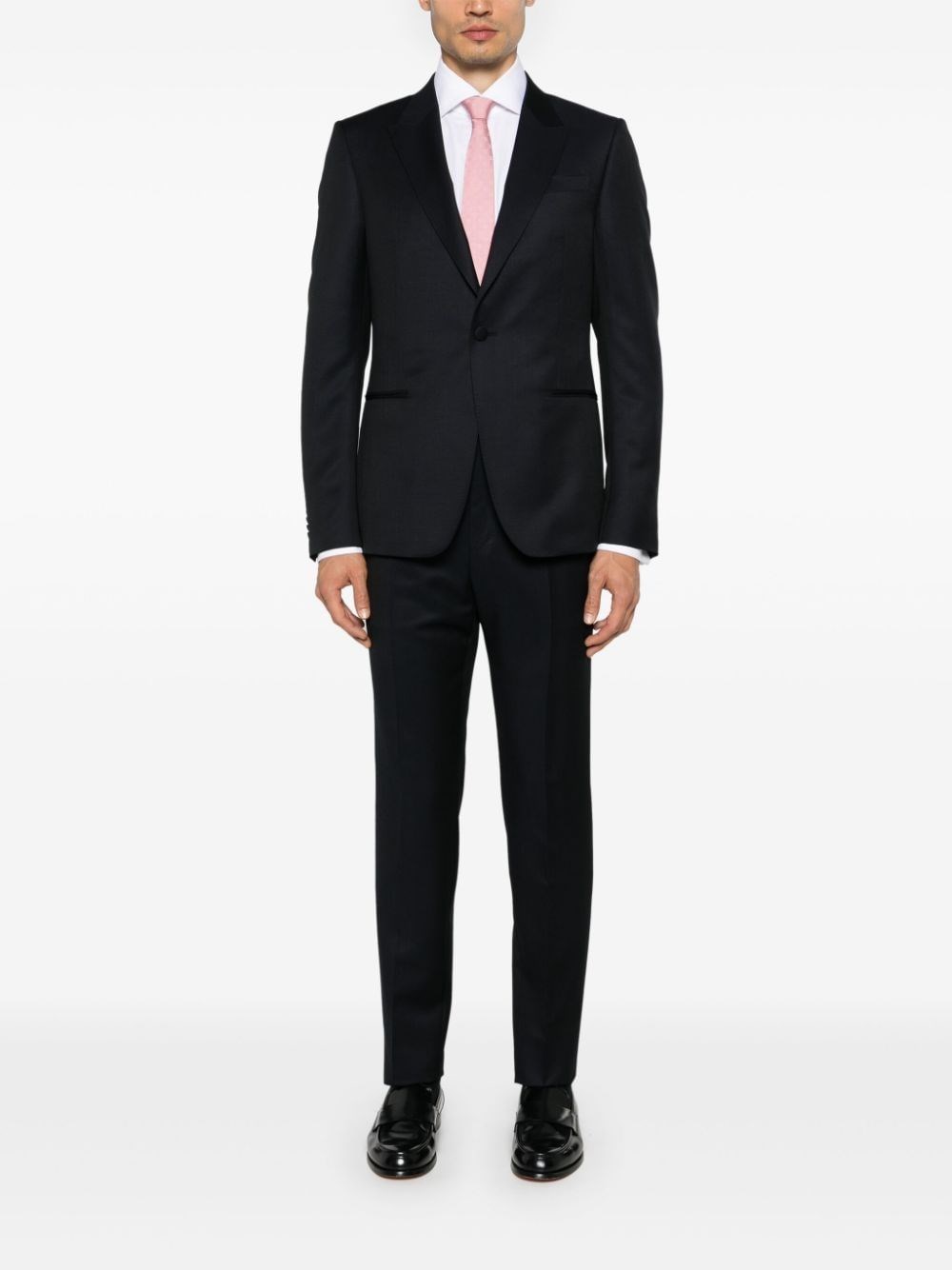 Al Duca D'Aosta Zegna Abito Da Sera In Lana E Mohair Blu Navy