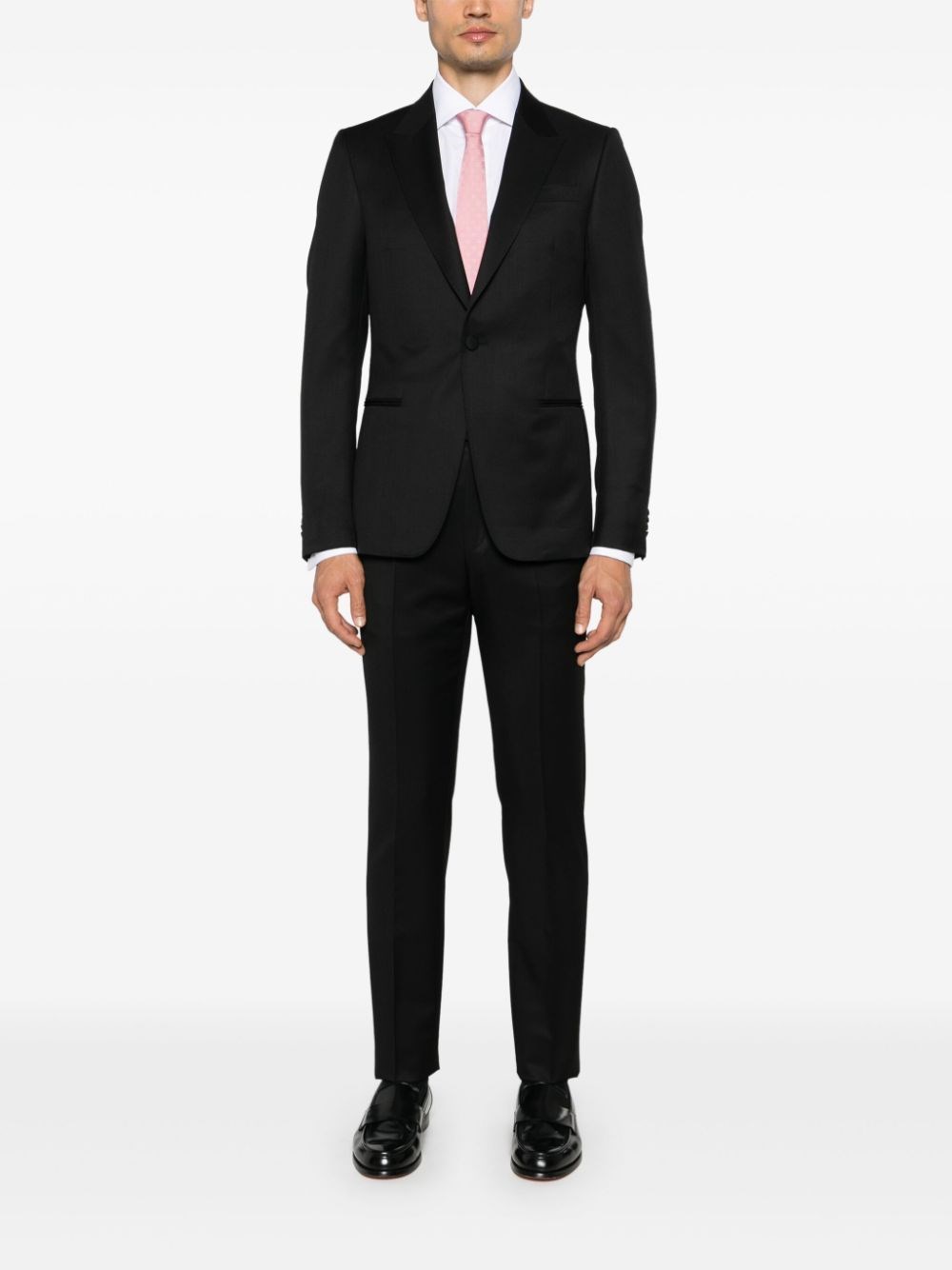 Al Duca D'Aosta Zegna Abito Da Sera In Lana E Mohair Nero