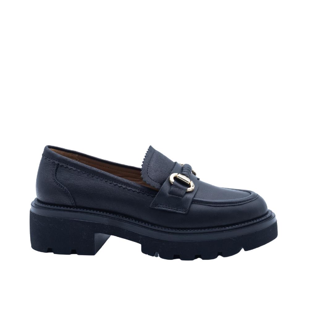 ALBANO Mocassini neri con accessorio