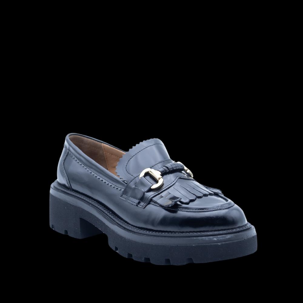 ALBANO Mocassini Neri Con Frangia