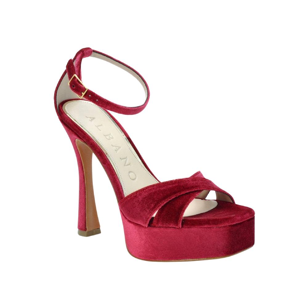 ALBANO Sandali In Velluto Rosso