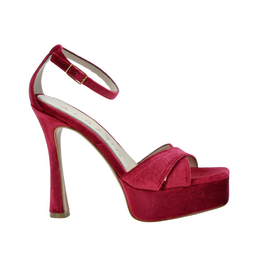 ALBANO Sandali in velluto rosso