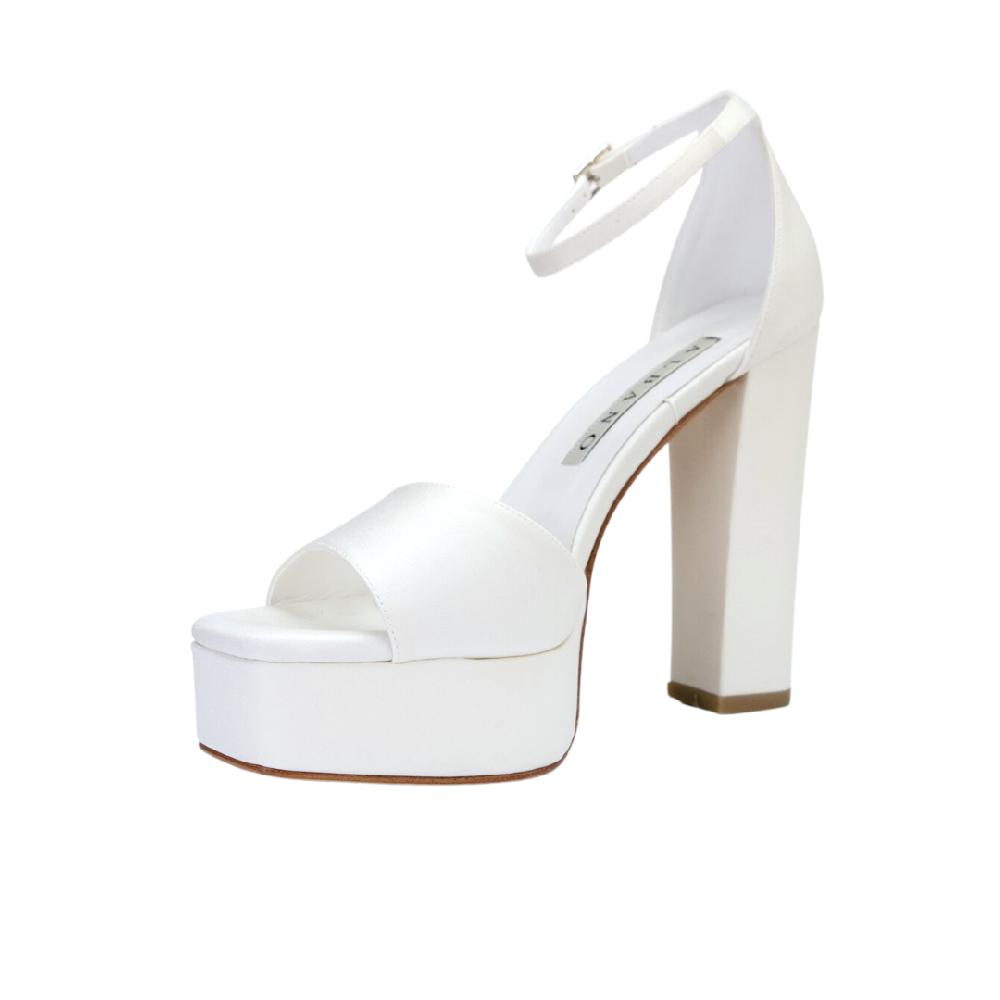 ALBANO Sandali Sposa Con Plateau